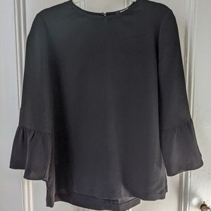 *Sold* Madewell Black Bell Sleeve Blouse
